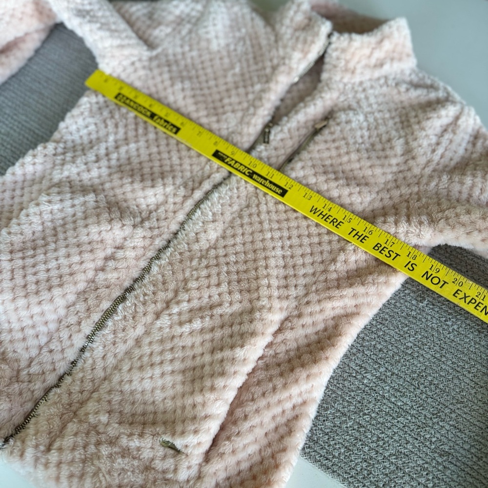 Calvin Klein Blush Pink Faux Fur Zip Up Jacket Size XS - Picture 7 of 9